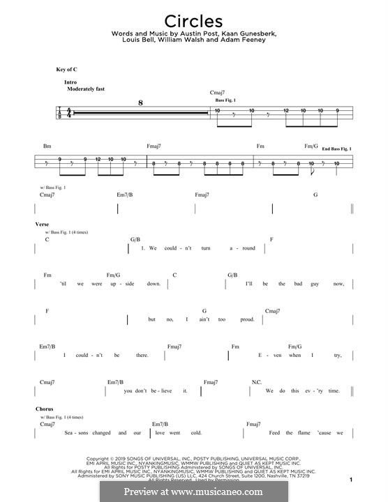 Circles: Для бас-гитары by Louis Bell, Adam King Feeney, William Thomas Walsh, Austin Post, Kaan Gunesberk