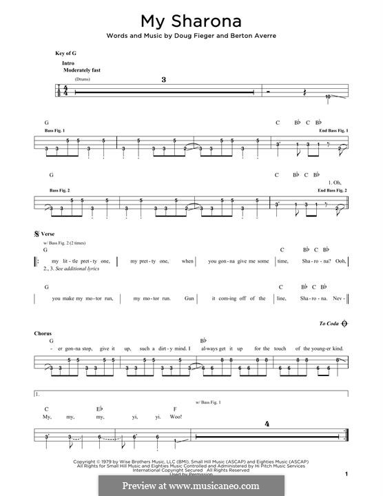 My Sharona (The Knack): Для бас-гитары by Berton Averre, Douglas Fieger