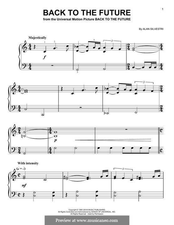 Back to the Future (Theme): Для фортепиано (легкий уровень) by Alan Silvestri