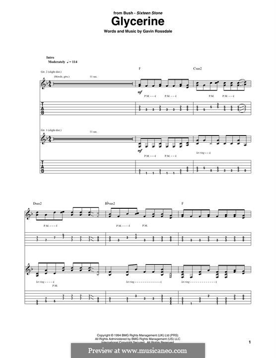 Glycerine (Bush): Для гитары by Gavin Rossdale