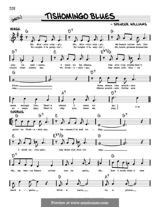 Tishomingo Blues: Мелодия by Spencer Williams