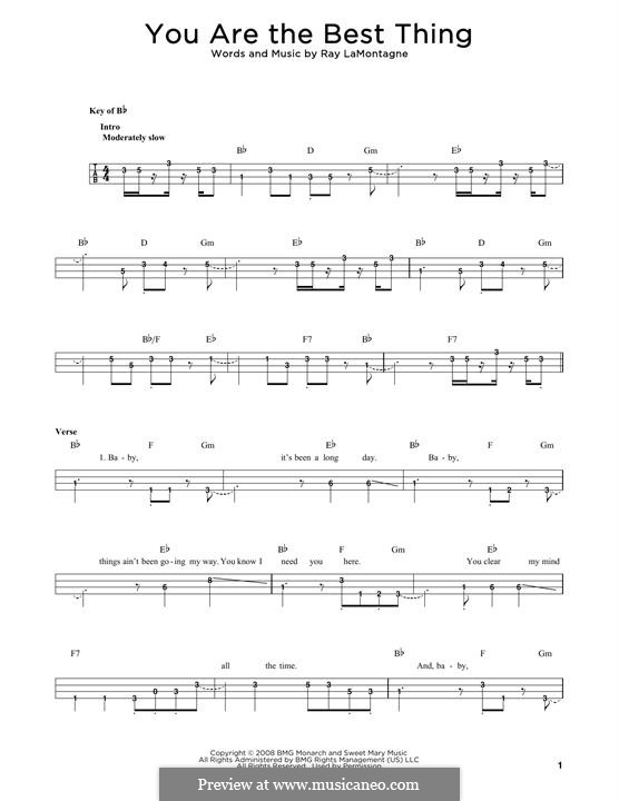 You Are the Best Thing: Для бас-гитары с табулатурой by Ray LaMontagne