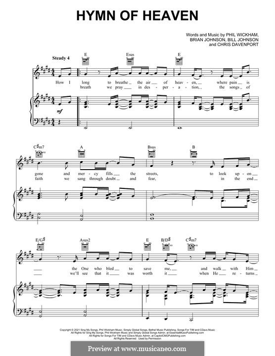 Hymn Of Heaven: Для голоса и фортепиано (или гитары) by Phil Wickham
