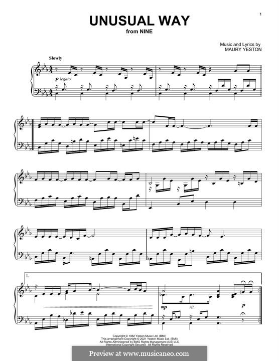 Unusual Way (In a Very Unusual Way): Для фортепиано by Maury Yeston