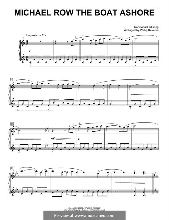 Michael Row the Boat Ashore: Для фортепиано by folklore