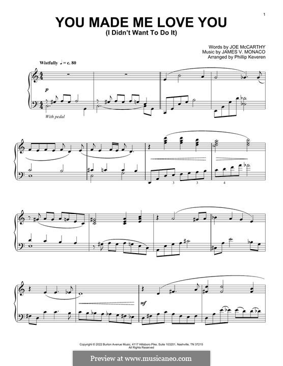You Made Me Love You (I Didn't Want To Do It): Для фортепиано by Джеймс Винсент Монако