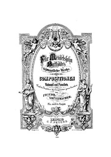 Песня без слов для виолончели и фортепиано, Op.109: Партия виолончели by Феликс Мендельсон-Бартольди