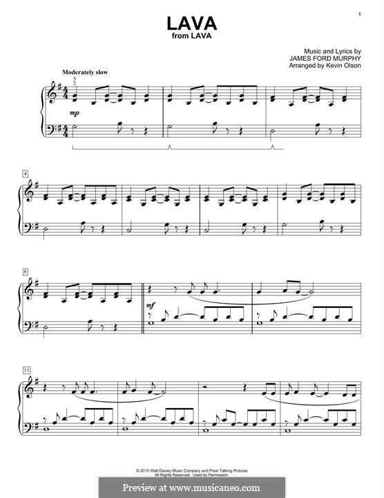 Lava (from Lava): Для фортепиано by James Murphy