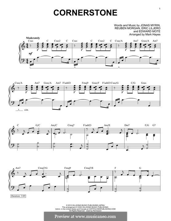 Cornerstone (Hillsong): Для фортепиано by Jonas Myrin, Reuben Morgan, Eric Liljero