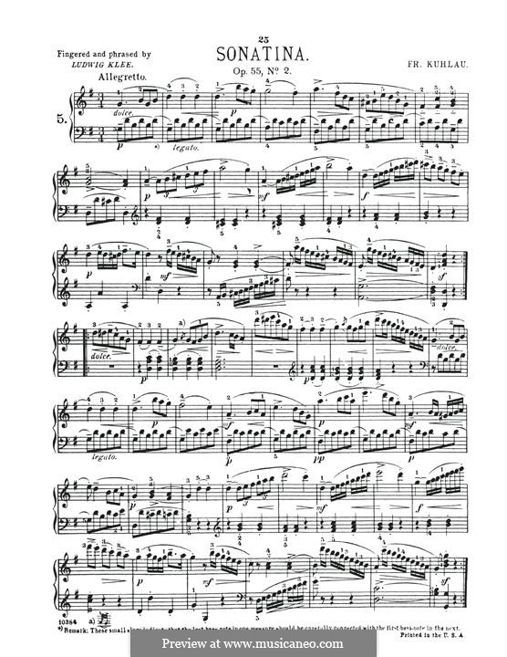 Шесть сонатин, Op.55: Сонатина No.2 by Фридрих Кулау