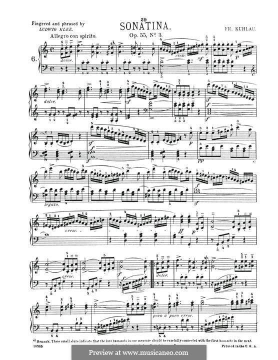 Шесть сонатин, Op.55: Сонатина No.3 by Фридрих Кулау
