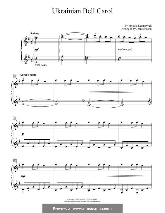 Piano version: Для одного исполнителя by Mykola Leontovych