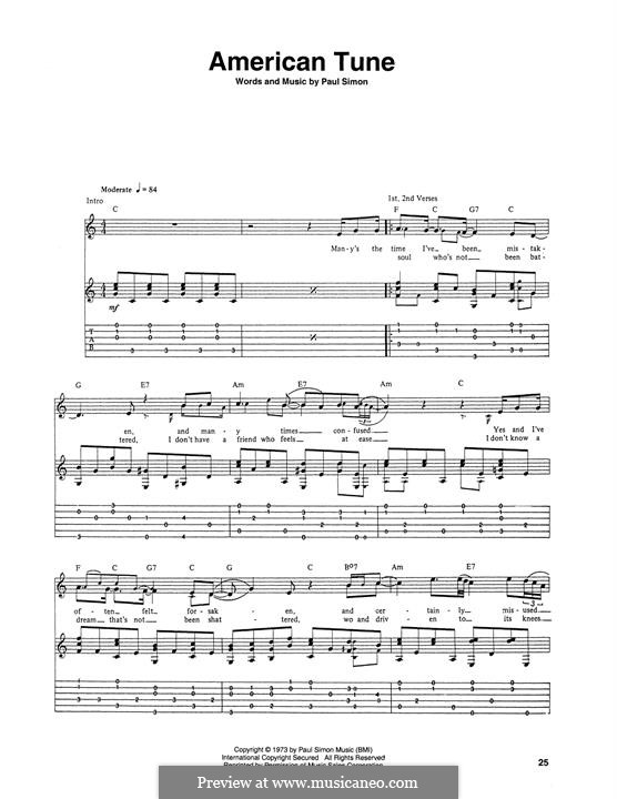 American Tune (Eva Cassidy): Для гитары by Paul Simon