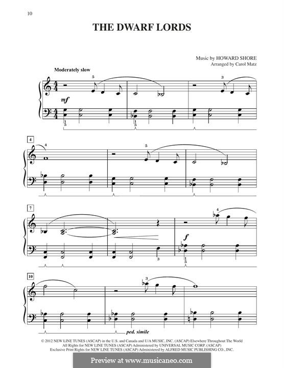 The Dwarf Lords (from The Hobbit: An Unexpected Journey): Для фортепиано by Howard Shore