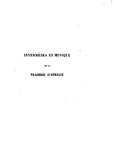 Athalie. Intermèdes en musique: Партитура by Jean-Baptiste Moreau