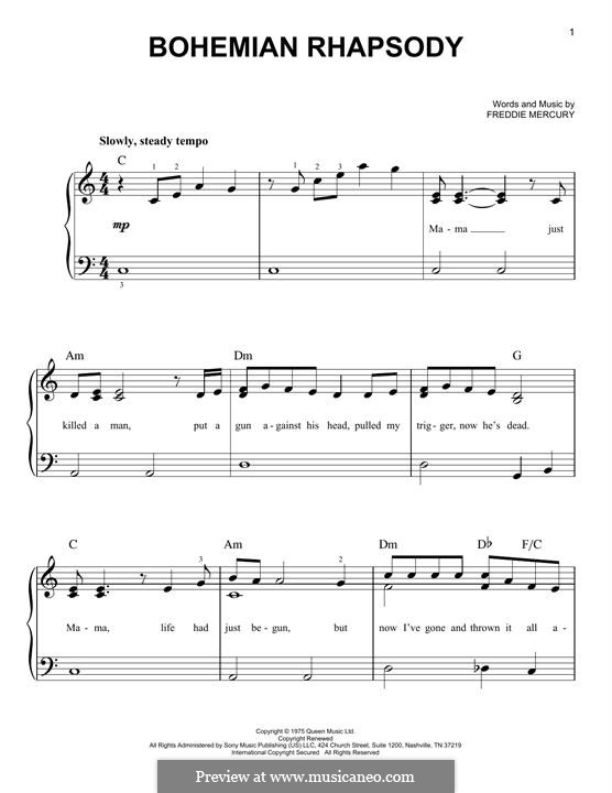 Instrumental version: Для фортепиано (легкий уровень) by Freddie Mercury
