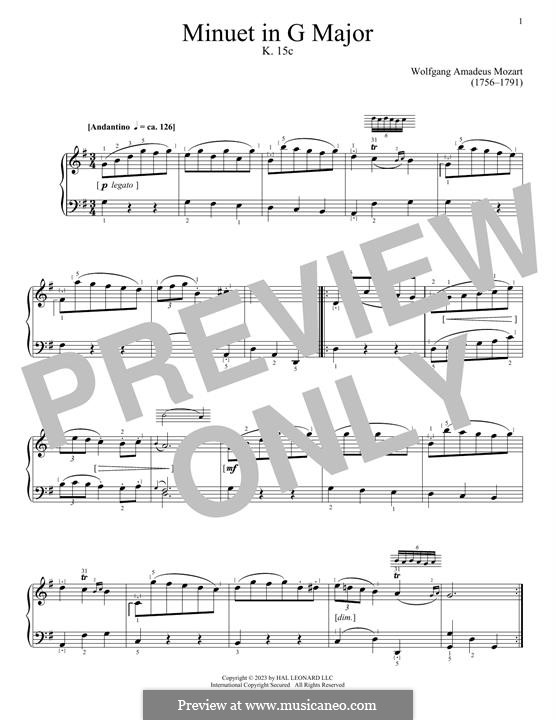 Minuet in G Major, K.15c: Minuet in G Major by Вольфганг Амадей Моцарт