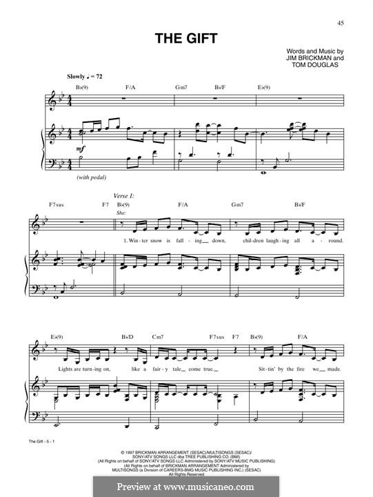 The Gift (Collin Raye): Для голоса и фортепиано (или гитары) by Jim Brickman, Tom Douglas