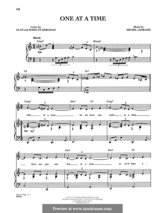 One at a Time: Для голоса и фортепиано (или гитары) by Michel Legrand