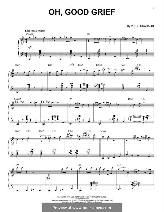 Oh, Good Grief: Для фортепиано (jazz version) by Vince Guaraldi