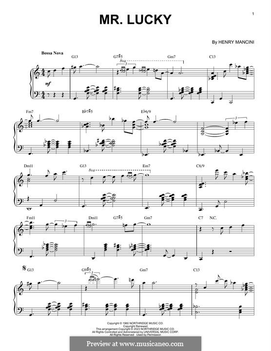 Mr. Lucky: Для фортепиано (jazz version) by Henry Mancini