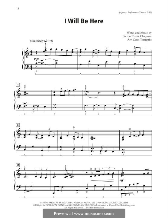 I Will Be Here: Для фортепиано by Steven Curtis Chapman