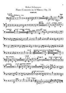 Концерт для фортепиано с оркестром ля минор, Op.54: Партия литавр by Роберт Шуман