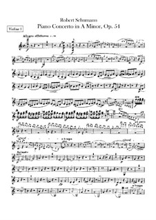 Концерт для фортепиано с оркестром ля минор, Op.54: Партии скрипок by Роберт Шуман