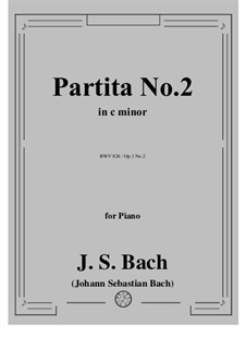 Партита для клавира No.2 до минор, BWV 826: Версия для фортепиано by Иоганн Себастьян Бах