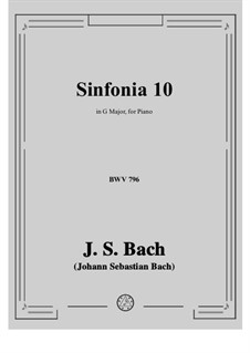 No.10 соль мажор, BWV 796: Для фортепиано by Иоганн Себастьян Бах