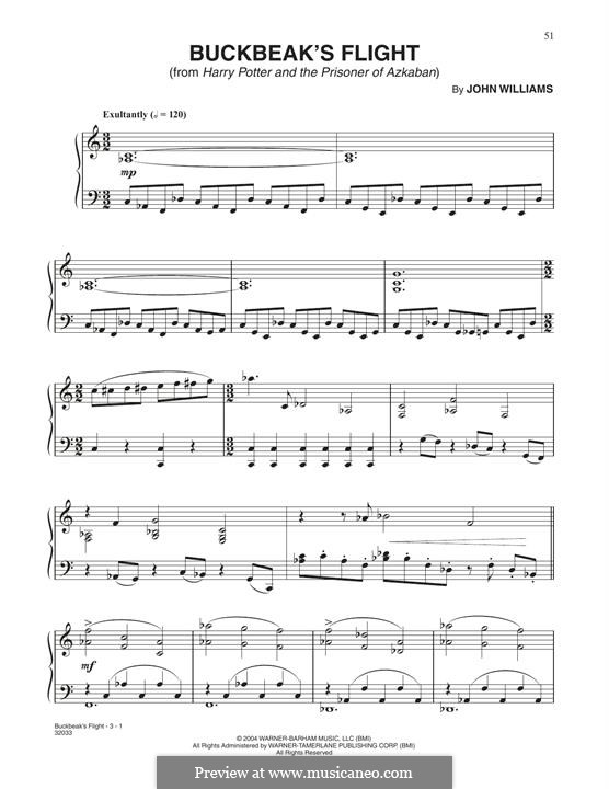 Buckbeak's Flight (from Harry Potter): Для фортепиано by John Williams