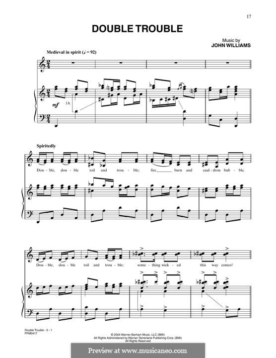 Double Trouble (from Harry Potter): Для голоса и фортепиано by John Williams