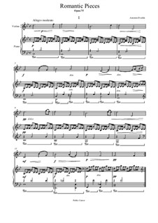 Четыре романтические пьесы, B.150 Op.75: Пьеса No.1 by Антонин Дворжак