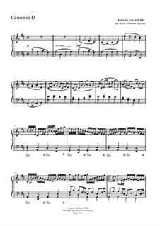 Piano version: Для одного исполнителя by Иоганн Пахельбель