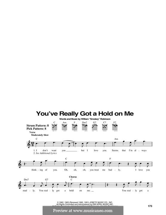 You've Really Got a Hold on Me: For guitar (The Miracles) by Smokey Robinson