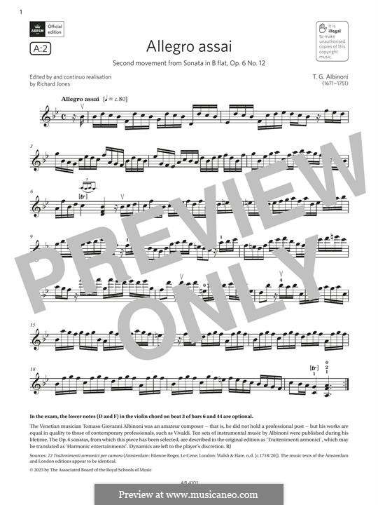 Allegro assai: Allegro assai by Томазо Альбинони
