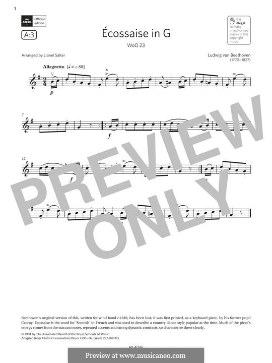 Экосез соль мажор, WoO 23: Для скрипки by Людвиг ван Бетховен
