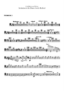 Приглашение к танцу, J.260 Op.65: Для оркестра – партии тромбонов by Карл Мария фон Вебер