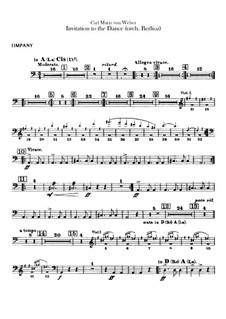 Приглашение к танцу, J.260 Op.65: Для оркестра – партия литавр by Карл Мария фон Вебер