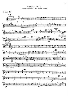 Концерт для кларнета с оркестром No.1, J.114 Op.73: Партии by Карл Мария фон Вебер