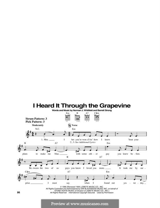 I Heard it Through the Grapevine: Для гитары by Barrett Strong, Norman J. Whitfield