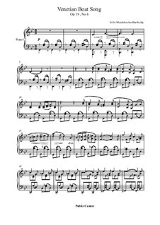 Песни без слов, Op.19b: No.6 Venezianisches Gondellied by Феликс Мендельсон-Бартольди