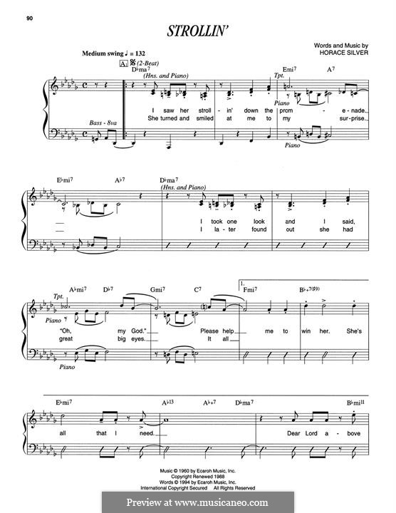 Strollin': Для фортепиано by Horace Silver