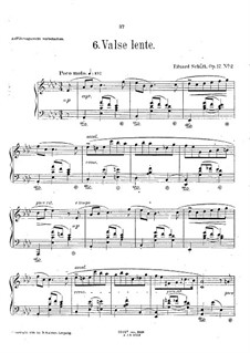 Пьесы для фортепиано, Op.17: No.2 Valse lente by Эдуард Шютт