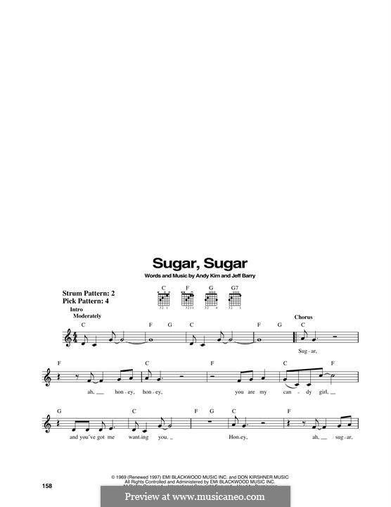 Sugar, Sugar (The Archies): Для гитары by Andy Kim, Jeff Barry
