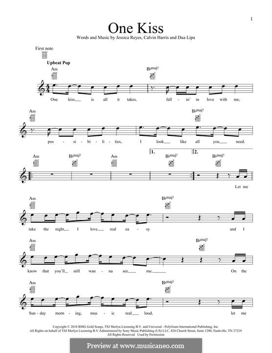 One Kiss (Calvin Harris & Dua Lipa): Для укулеле by Calvin Harris, Dua Lipa, Jessie Reyez