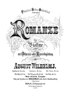 Романс ми мажор, Op.10: Для скрипки с оркестром by Август Вильгельми