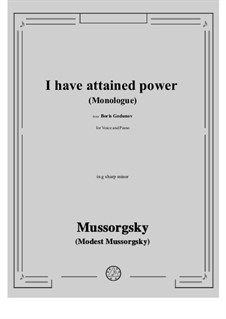 Монолог 'Достиг я высшей власти': Для голоса и фортепиано by Модест Мусоргский