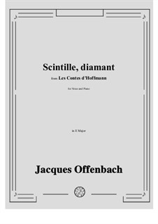 Scintille, diamant. Aria of Dapertutto: Для голоса и фортепиано by Жак Оффенбах