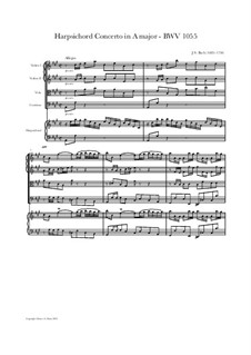 Концерт для клавесина и струнных No.4 ля мажор, BWV 1055: Партитура, Партии by Иоганн Себастьян Бах